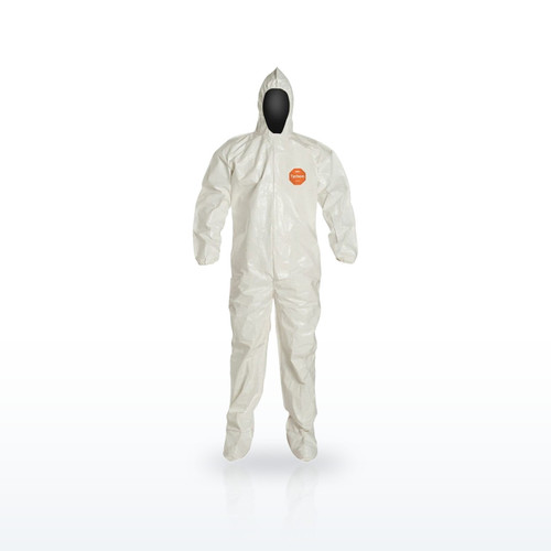 DuPont Tychem 4000 Coverall with Hood and Attached Socks