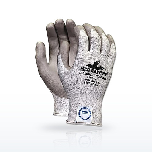 MCR Safety CutPro 9672 Cut Resistant Gloves, ANSI A3, Polyurethane Coated