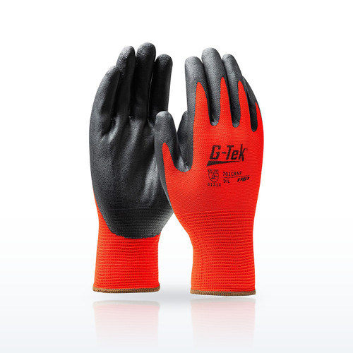 G-Tek 701CRNF Economy Seamless Knit Nylon Glove, Nitrile Coated Foam Grip