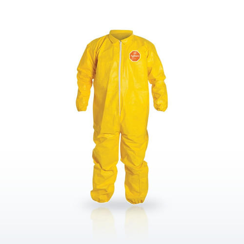 DuPont Tychem D13480109 Chemical Resistant Clothing, Coverall, Collar
