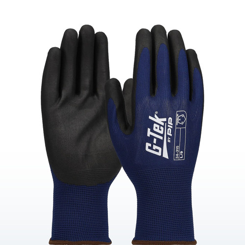 Economy Seamless Knit Polyester Glove with Nitrile Coated Foam Grip on Palm &
