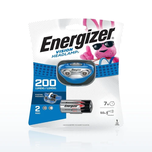 Energizer HDA32E Vision LED Headlamp, 3 AAA Batteries, Blue
