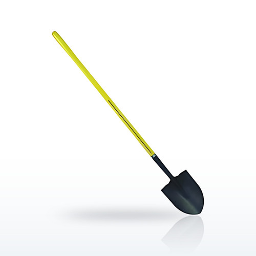 Ergo Power® Round Point Shovel, 11.5 in x 9 in Round Pt Blade, 48 in Fiberglass