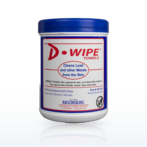 ESCA Tech D-Wipe Lead Removing Towels - 70 Count Canister