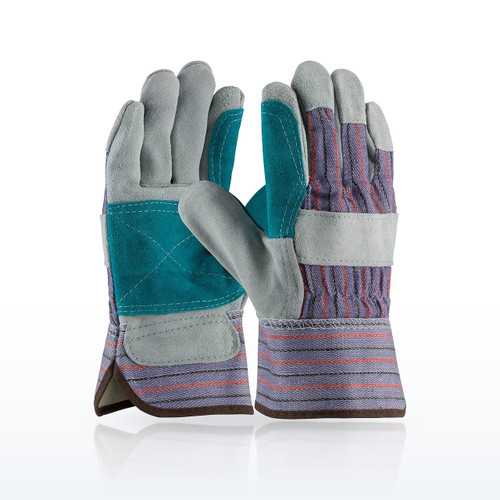 PIP 84-7533J Economy Grade Split Cowhide Leather Double Palm Glove