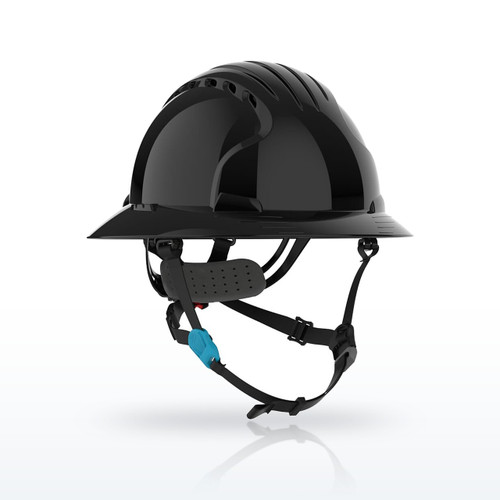 JSP Evolution 280-EV6262V-CH Deluxe Vented, Full Brim Safety Helmet, HDPE Shell