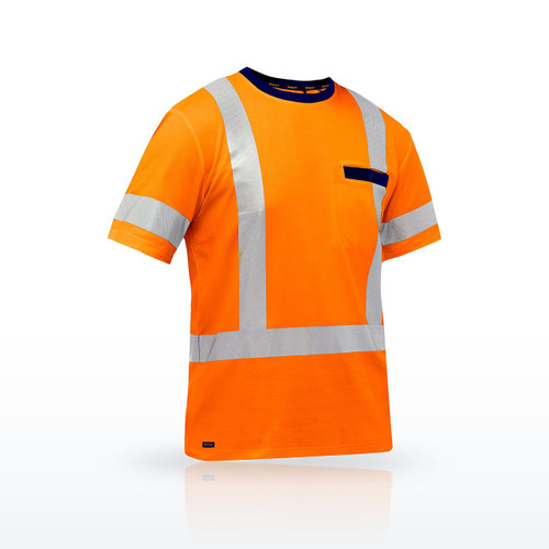 Bisley Essentials 313M1118H Hi-Vis Shirts, ANSI Type R Class 3 Short Sleeve