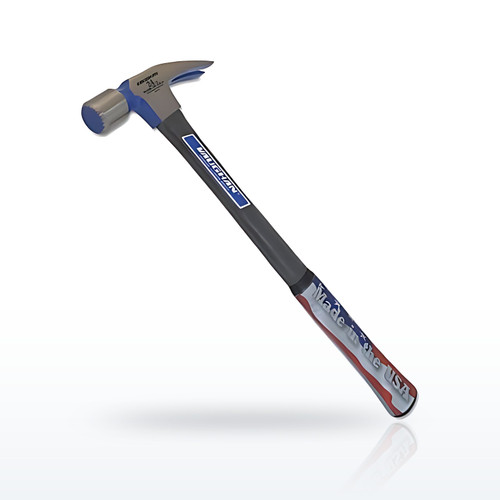 Fiberglass Hammer, Forged Steel Head, Straight Handle, 17 in, 24 oz Head