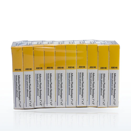 First Aid Only AN146-10 Bandages & Dressings, 1x3 Plastic Bandages
