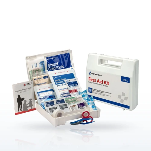 First Aid Only 222-U 10 Person First Aid Kit, Plastic Case, Dividers
