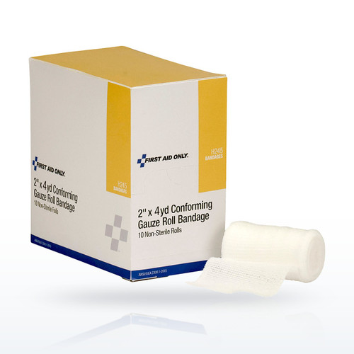 First Aid Only 2" x 5 yd Conforming Gauze Non-Sterile, 10 per Box