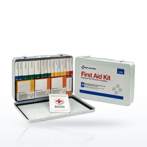 First Aid Only 5499 36 Unit First Aid Kit, BBP and CPR, Metal Case