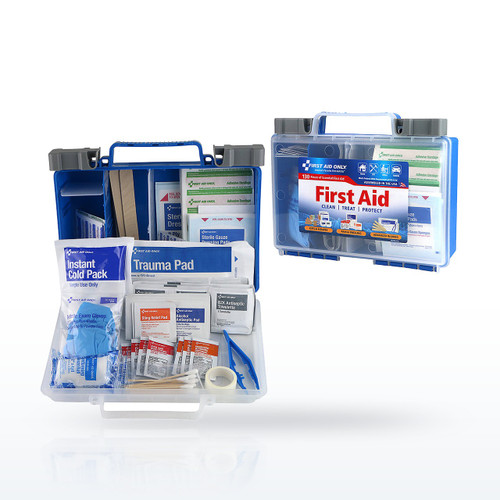 First Aid Only 25-Person Clear Front Plastic First Aid Kit, 130 pieces, OSHA