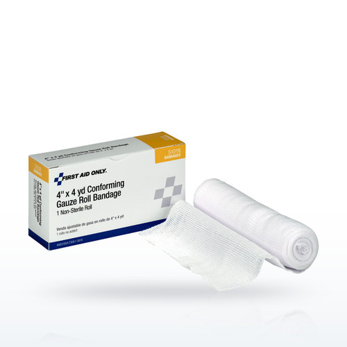 First Aid Only 51018 Bandages & Dressings, 4x4 yd. Conforming Gauze Sterile