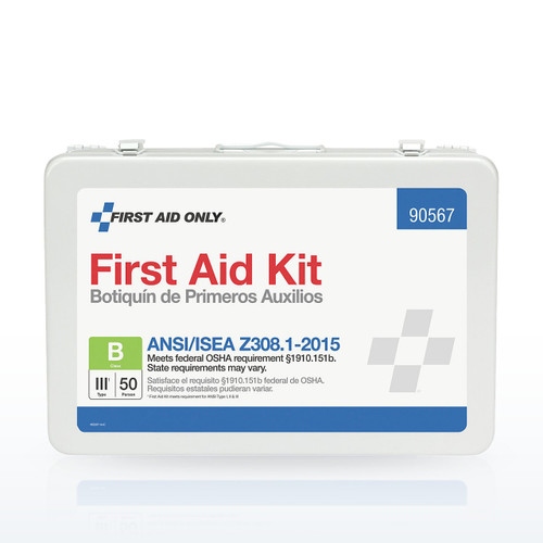 First Aid Only 90567 50 Person Bulk First Aid Metal Kit, ANSI B, Type III