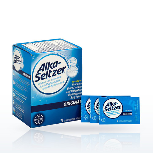 First Aid Only Alka-Seltzer, 72 tablets/box