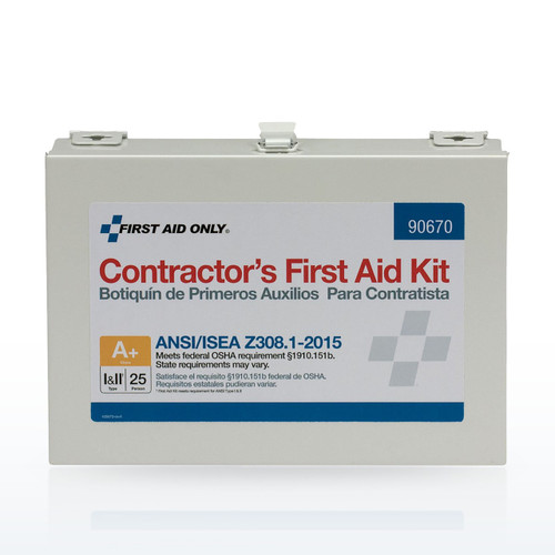 First Aid Only 25 Person Contractor ANSI A+ First Aid Kit, Metal Case, Class I