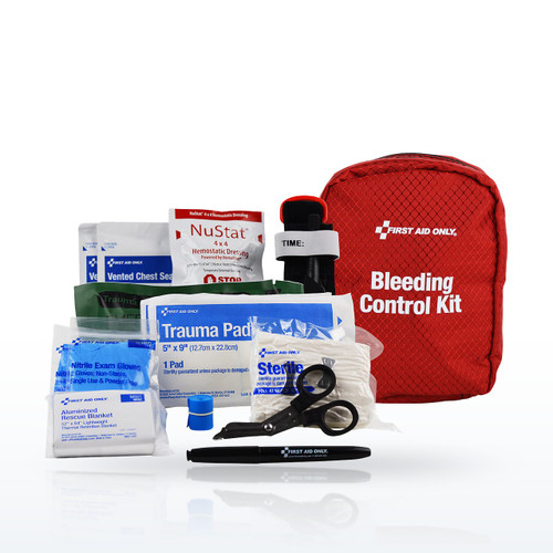 First Aid Only Bleeding Control Kit for Limb, Chest & Torso Wounds
