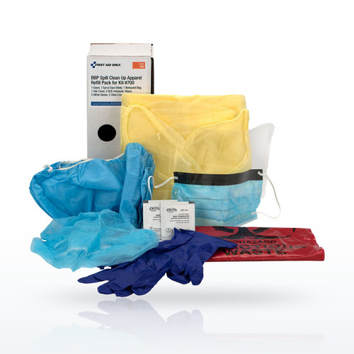 First Aid Only BBP Spill Clean Up Apparel Refill, 10 Count