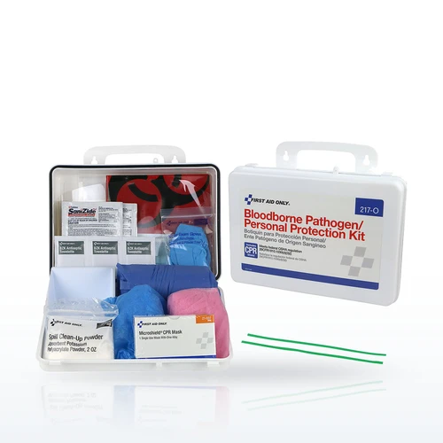 First Aid Only Sorbent Kits, Bloodborne Pathogen Spill Clean Up Plastic Kit