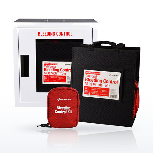 First Aid Only Bleeding Control Cabinet w/ Multi-Victim Tote CA AB2260, w/o