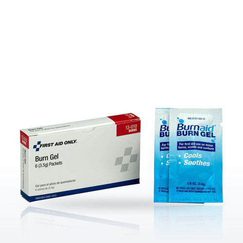 First Aid Only 13-010 Antiseptics & Ointments, Burn Gel Packets, 6 Count