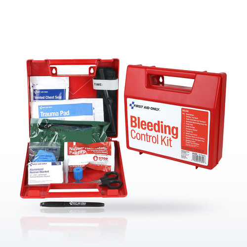 First Aid Only 91309 Bleeding Control Wall Station Single Kit -Deluxe