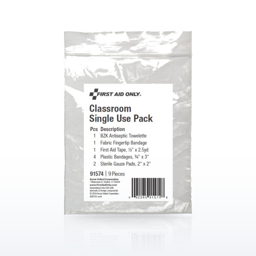 First Aid Only 91574 First Aid Refills, Classroom Single Use Pack Refill