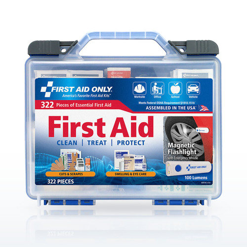 First Aid Only 91414 Clear Cover Intermediate First Aid Kit, 322 pieces, Safety