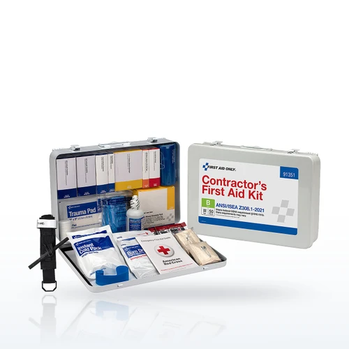 First Aid Only 91351 50 Person ANSI B Contractor Metal First Aid Kit