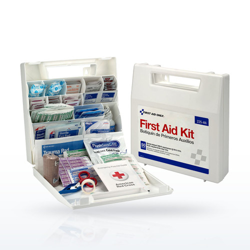 First Aid Only 50 Person First Aid Kit, Plastic Case with Dividers