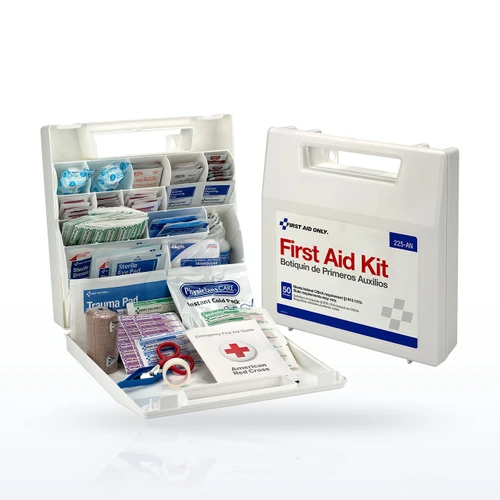 First Aid Only 225-AN 50 Person First Aid Kit, Plastic Case, Dividers
