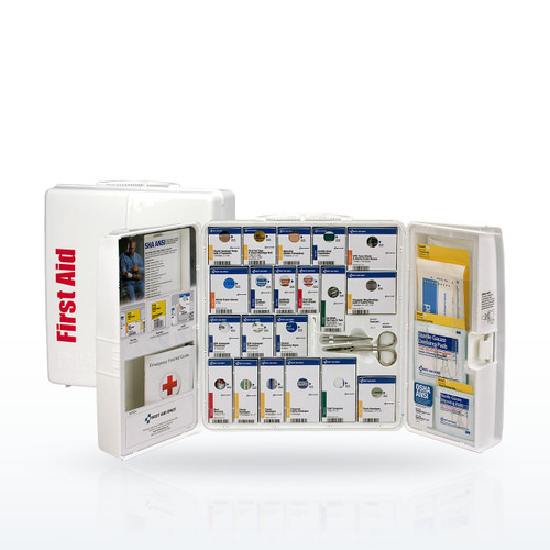 First Aid Only 50 Person Plastic First Aid Cabinet, ANSI A+ Compliant without