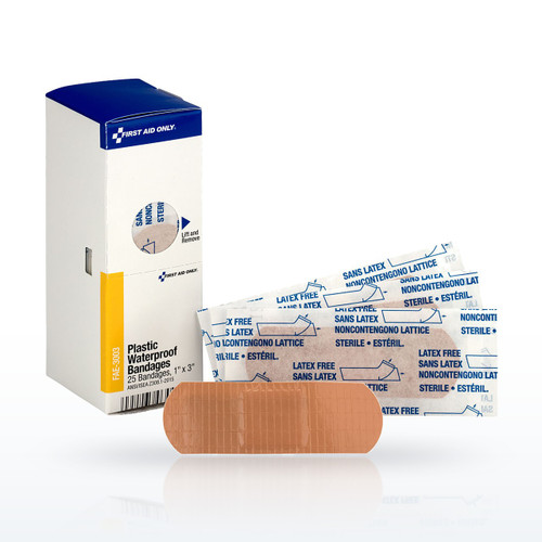 First Aid Only FAE-3003 First Aid Refills, Adhesive Plastic Waterproof Bandages