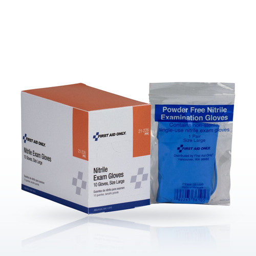 First Aid Only Nitrile Exam Gloves, 10 Count