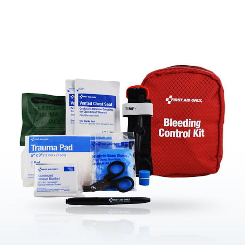 First Aid Only Right Response Bleeding Control Kit for Limb & Chest Wounds