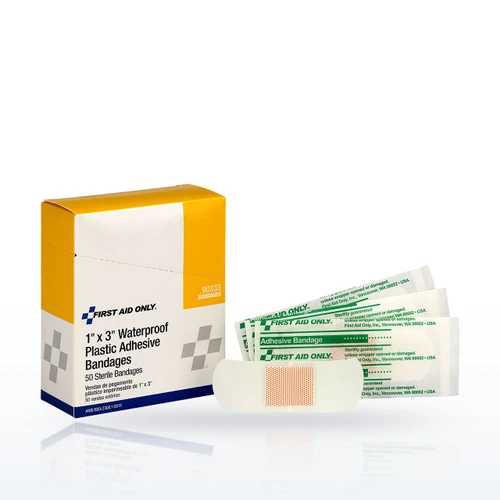 First Aid Only 90333 Bandages & Dressings, Waterproof Bandages, 3 x 1