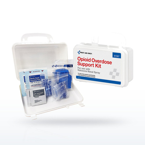 First Aid Only Opioid Overdose Support Kit, Plastic, Without Naloxone Nasal