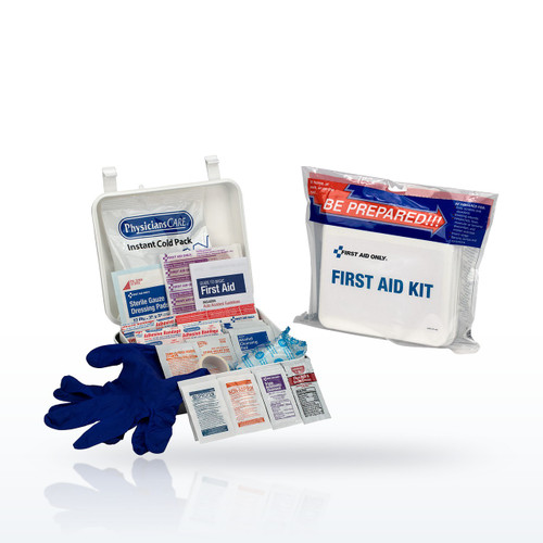 First Aid Only Travel First Aid Kit, Weatherproof Plastic Case, 64 Pieces