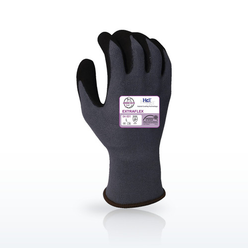 15g ExtraFlex Gray Nylon Glove Liner, Black HCT Micro Foam Nitrile Palm Coating