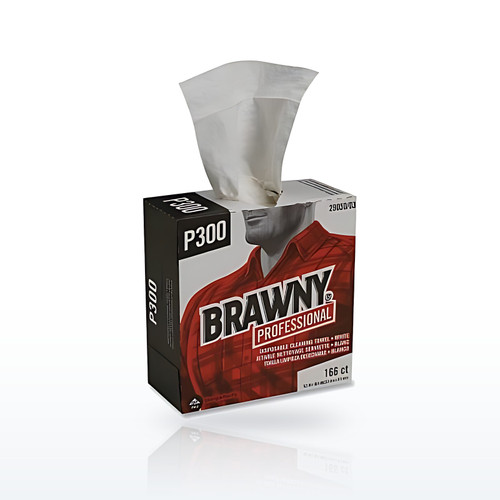 Georgia-Pacific Brawny Industrial™ Medium-Duty Wiper, White, 9.2 in x 16.5 in