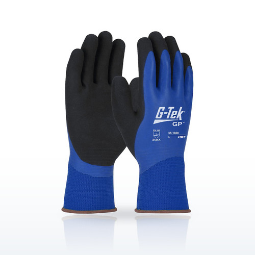 G-Tek GP Seamless Knit Polyester Glove with Double Dipped Latex MicroSurface