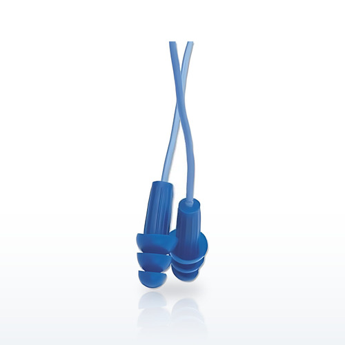 H20 Metal Detectable Reusable Earplugs, Plastic, Blue, Corded