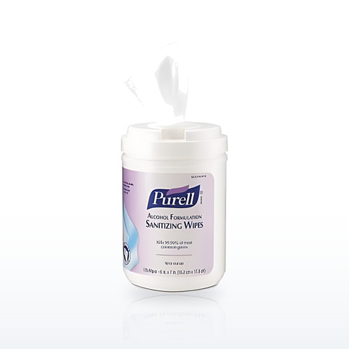 Hand Sanitizing Wipes Alcohol Formula, 6 in W x 7 in L, 175/Canister