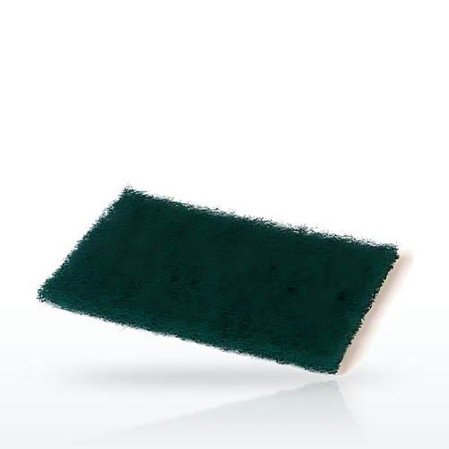 Heavy-Duty Commercial Scouring Pad, 6 in W x 9 in L, Synthetic Fiber, Green