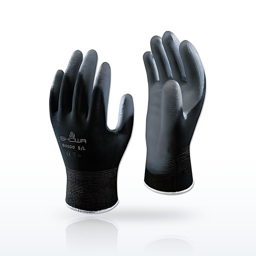 Hi-Tech Polyurethane Coated Gloves, Large, Black/Gray