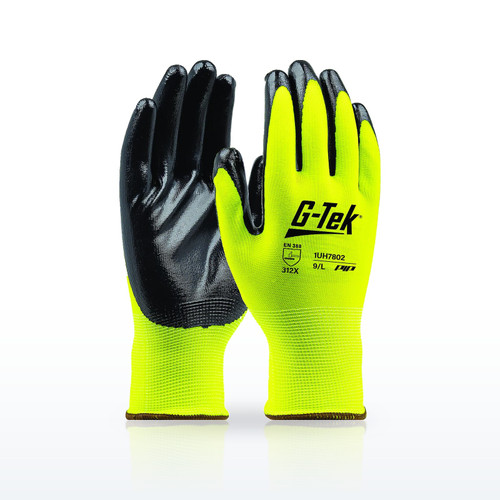 G-Tek 1UH7802 Hi-Vis Seamless Knit Polyester Glove