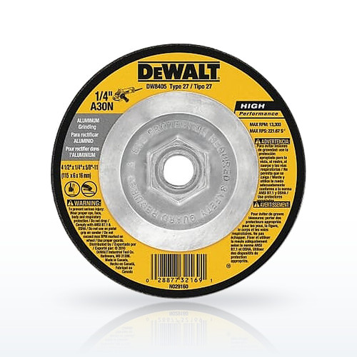 HP T27 Aluminum Grinding Wheel, 4-1/2 in dia, 5/8 in-11 in Arbor, 13,300 RPM