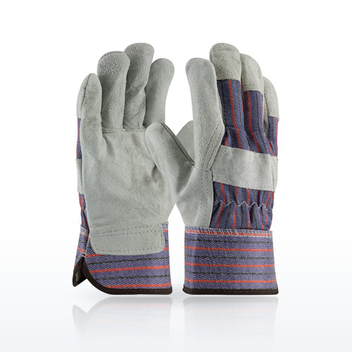 Industry Grade Split Cowhide Leather Palm Glove with Fabric Back - 85-7500