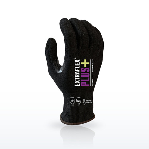 18 Gauge ExtraFlex Plus Black Engineered Glove Liner, Foam Nitrile Palm, ANSI A4